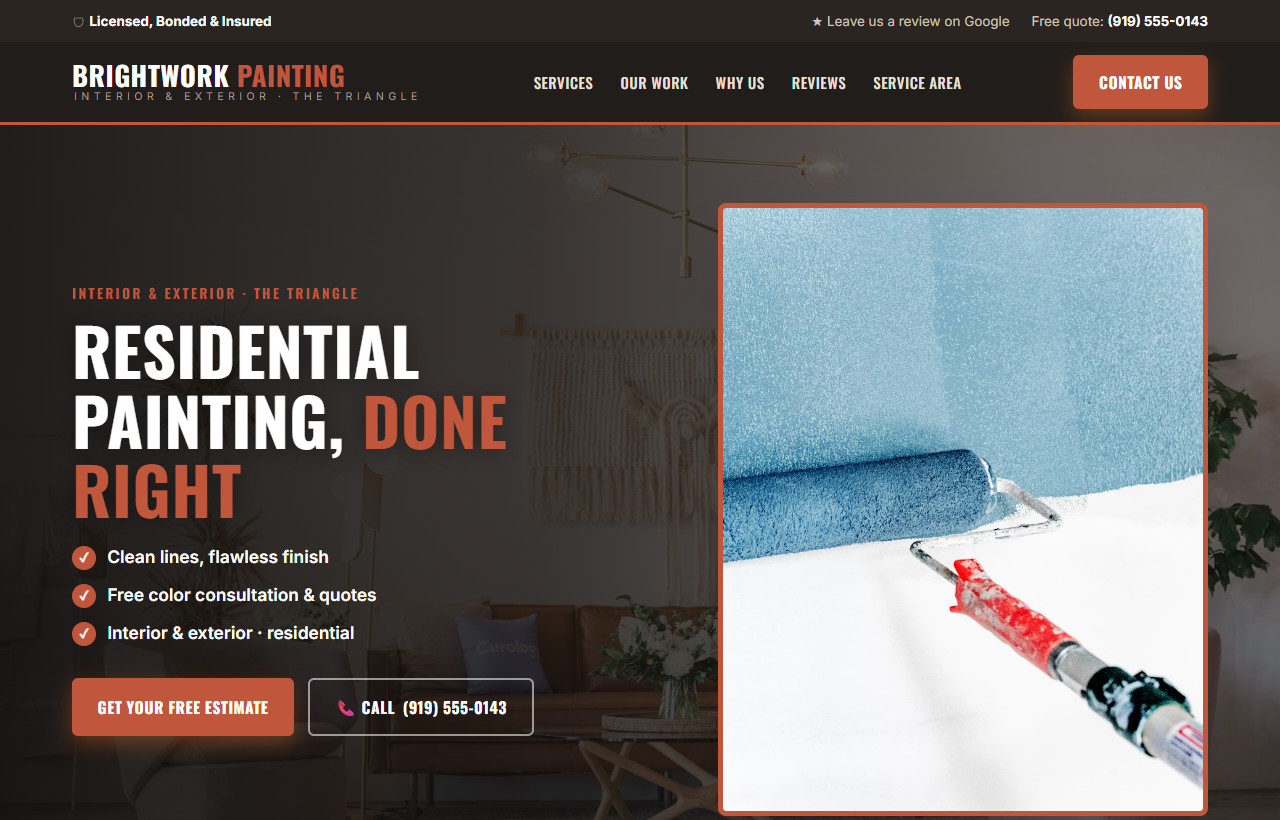 Sample website design by Nicely Web Design